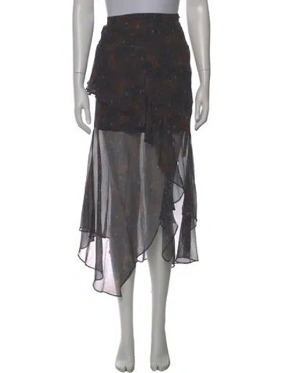 Pre-owned Veronica Beard Silk Midi Length Skirt In Blue