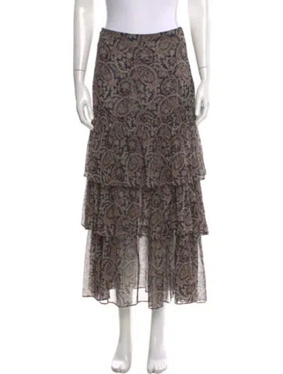Pre-owned Veronica Beard Silk Midi Length Skirt In Blue