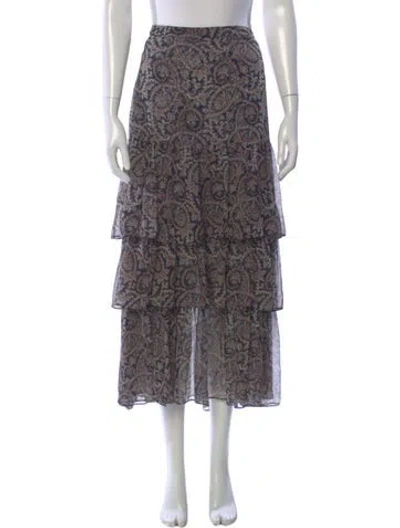 Pre-owned Veronica Beard Silk Midi Length Skirt In Blue