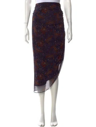 Pre-owned Veronica Beard Silk Midi Length Skirt In Blue