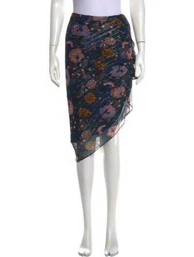 Pre-owned Veronica Beard Silk Midi Length Skirt In Blue