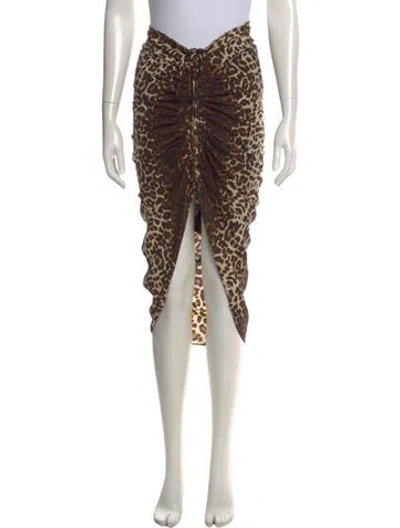 Pre-owned Veronica Beard Silk Midi Length Skirt In Brown