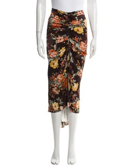 Pre-owned Veronica Beard Silk Midi Length Skirt In Brown
