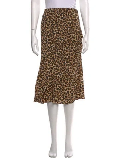 Pre-owned Veronica Beard Silk Midi Length Skirt In Brown