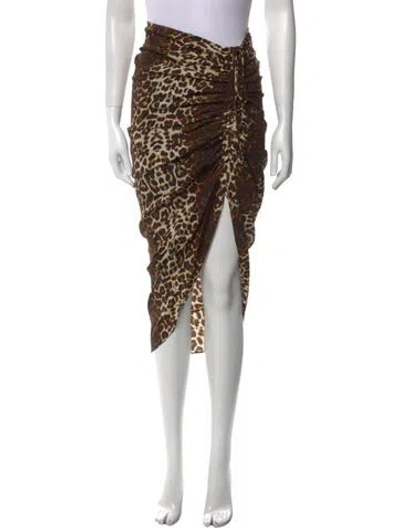 Pre-owned Veronica Beard Silk Midi Length Skirt In Brown