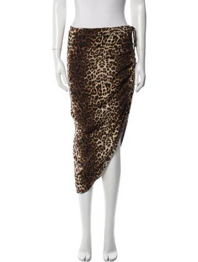 Pre-owned Veronica Beard Silk Midi Length Skirt In Brown