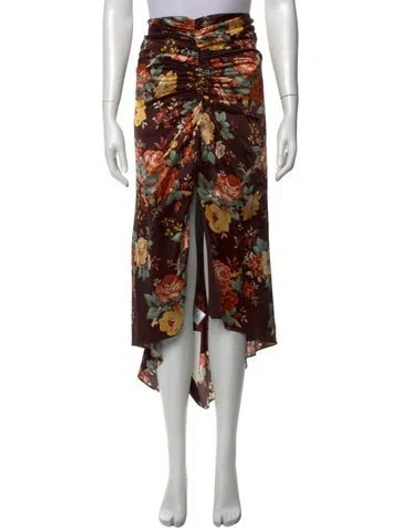 Pre-owned Veronica Beard Silk Midi Length Skirt In Brown