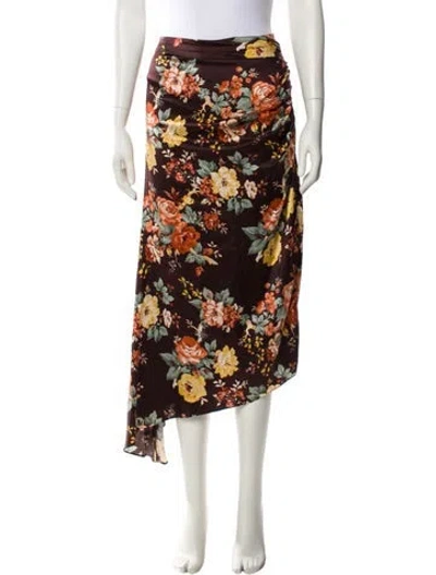 Pre-owned Veronica Beard Silk Midi Length Skirt In Brown