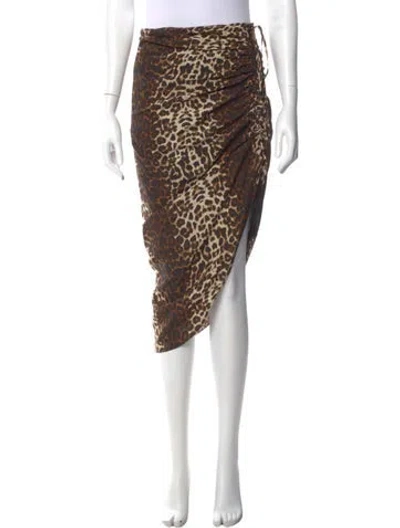 Pre-owned Veronica Beard Silk Midi Length Skirt In Brown