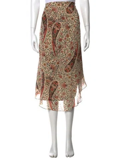 Pre-owned Veronica Beard Silk Midi Length Skirt In Brown