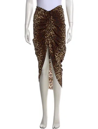 Pre-owned Veronica Beard Silk Midi Length Skirt In Brown