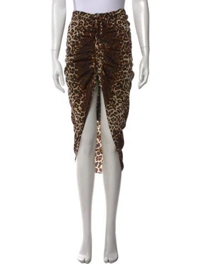 Pre-owned Veronica Beard Silk Midi Length Skirt In Brown