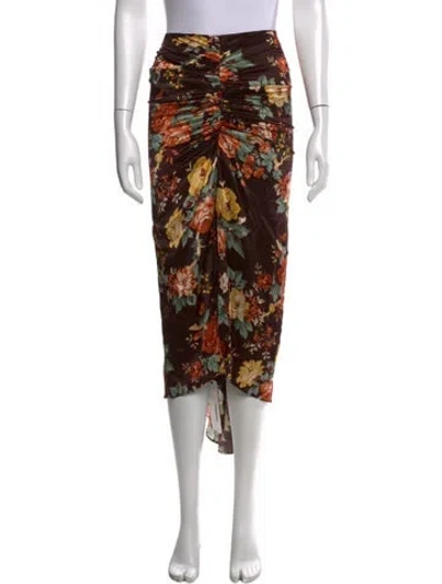 Pre-owned Veronica Beard Silk Midi Length Skirt In Brown
