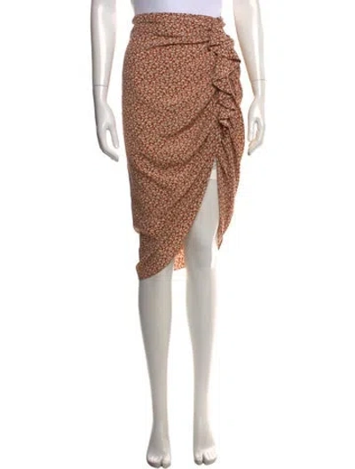 Pre-owned Veronica Beard Silk Midi Length Skirt In Brown