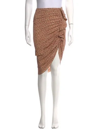 Pre-owned Veronica Beard Silk Midi Length Skirt In Brown