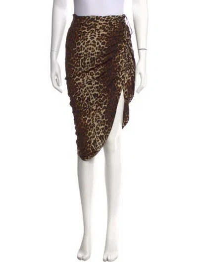 Pre-owned Veronica Beard Silk Midi Length Skirt In Brown
