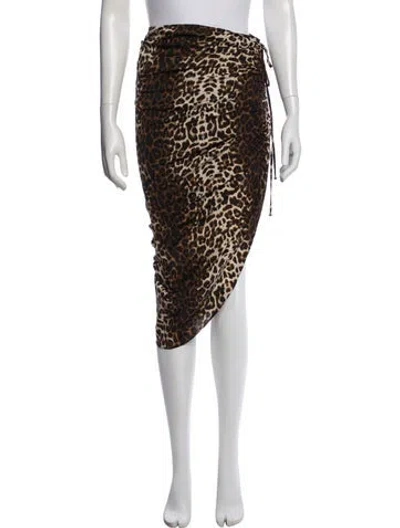 Pre-owned Veronica Beard Silk Midi Length Skirt In Brown