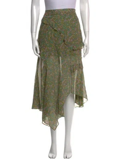 Pre-owned Veronica Beard Silk Midi Length Skirt In Green