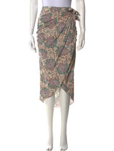Pre-owned Veronica Beard Silk Midi Length Skirt In Green