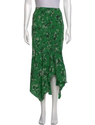 Pre-owned Veronica Beard Silk Midi Length Skirt In Green