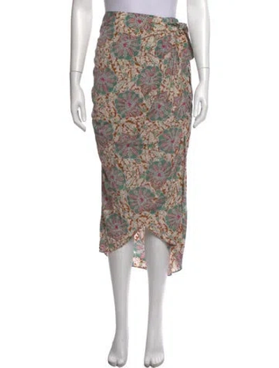 Pre-owned Veronica Beard Silk Midi Length Skirt In Green