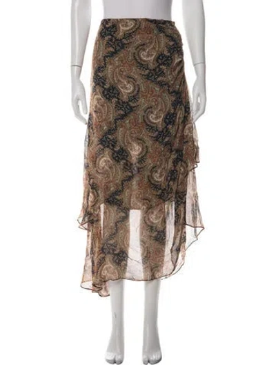 Pre-owned Veronica Beard Silk Midi Length Skirt In Green