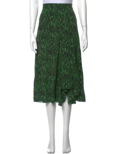 Pre-owned Veronica Beard Silk Midi Length Skirt In Green