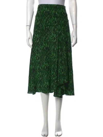 Pre-owned Veronica Beard Silk Midi Length Skirt In Green