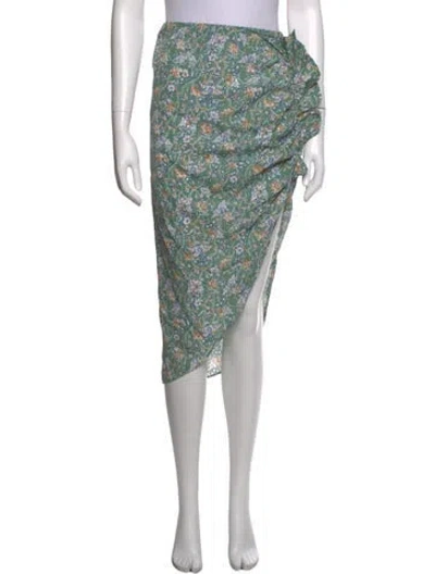 Pre-owned Veronica Beard Silk Midi Length Skirt In Green