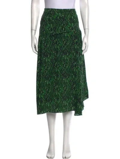 Pre-owned Veronica Beard Silk Midi Length Skirt In Green