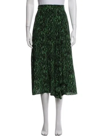 Pre-owned Veronica Beard Silk Midi Length Skirt In Green