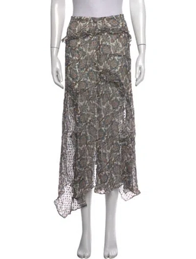 Pre-owned Veronica Beard Silk Midi Length Skirt In Metallic/pink