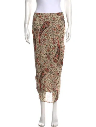 Pre-owned Veronica Beard Silk Midi Length Skirt In Neutral