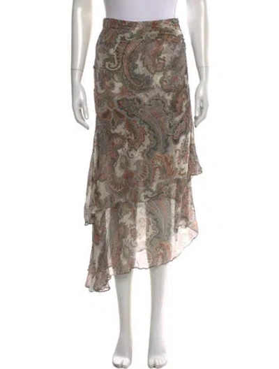 Pre-owned Veronica Beard Silk Midi Length Skirt In Neutral