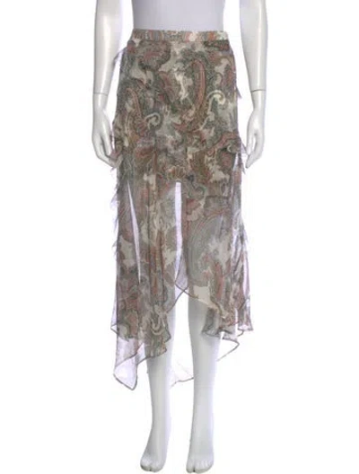Pre-owned Veronica Beard Silk Midi Length Skirt In Neutrals