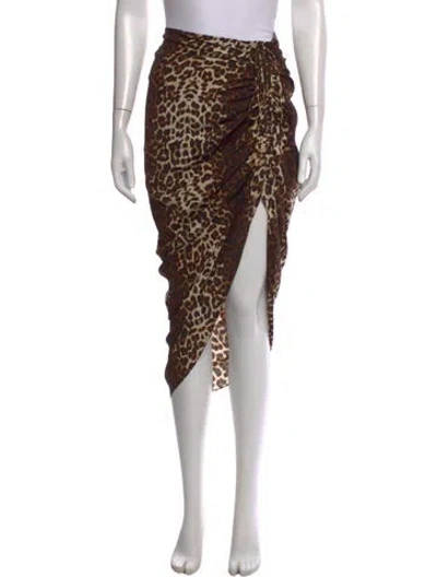 Pre-owned Veronica Beard Silk Midi Length Skirt In Neutrals