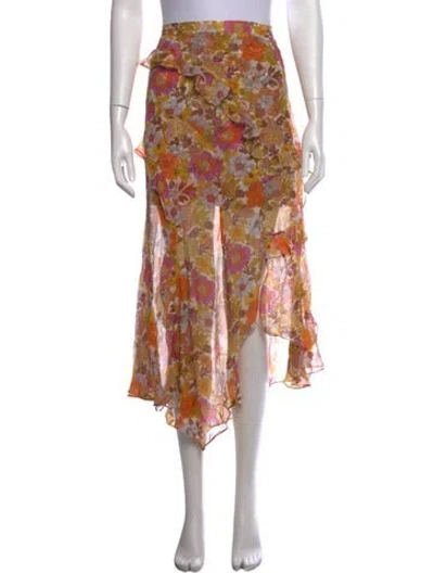 Pre-owned Veronica Beard Silk Midi Length Skirt In Neutrals