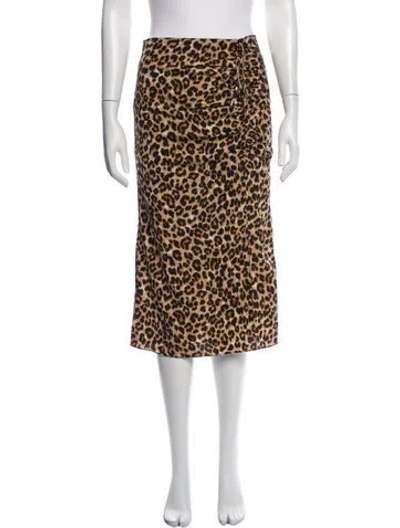 Pre-owned Veronica Beard Silk Midi Length Skirt In Neutrals