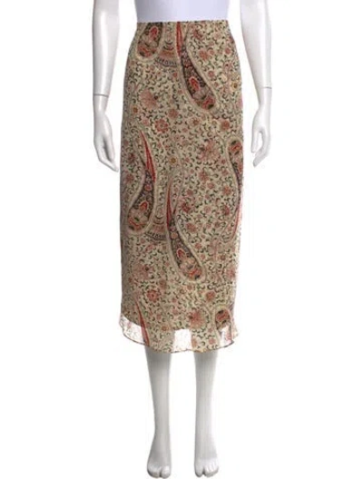 Pre-owned Veronica Beard Silk Midi Length Skirt In Neutrals