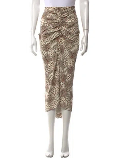 Pre-owned Veronica Beard Silk Midi Length Skirt In Neutrals
