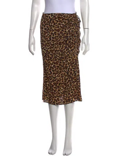 Pre-owned Veronica Beard Silk Midi Length Skirt In Neutrals
