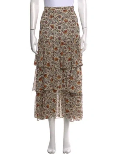 Pre-owned Veronica Beard Silk Midi Length Skirt In Orange