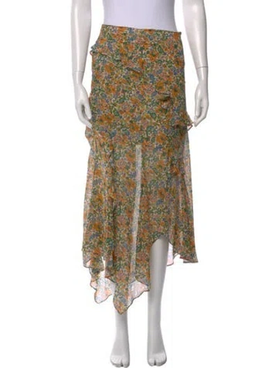 Pre-owned Veronica Beard Silk Midi Length Skirt In Orange