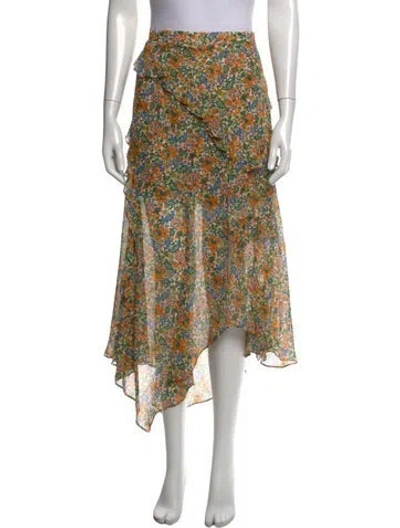 Pre-owned Veronica Beard Silk Midi Length Skirt In Orange