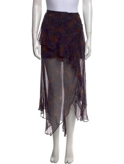 Pre-owned Veronica Beard Silk Midi Length Skirt In Purple