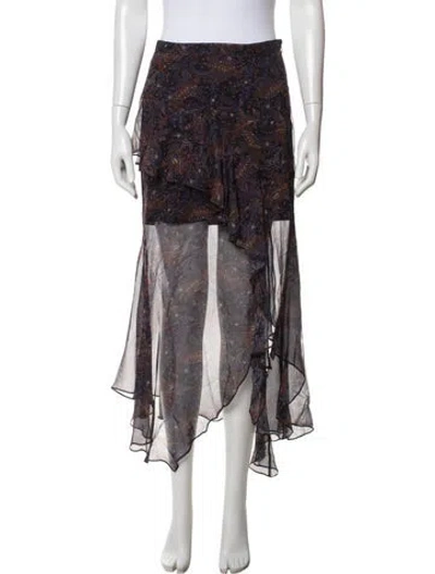 Pre-owned Veronica Beard Silk Midi Length Skirt In Purple