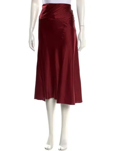 Pre-owned Veronica Beard Silk Midi Length Skirt In Red