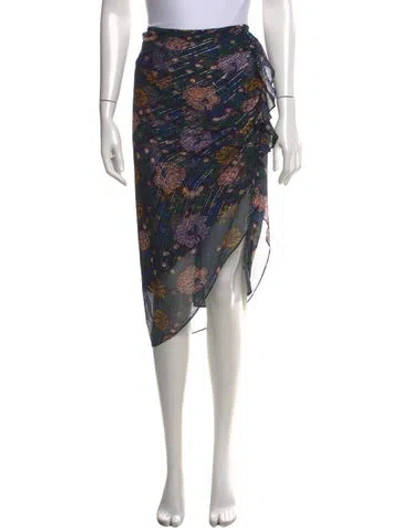 Pre-owned Veronica Beard Silk Midi Length Skirt W/ Tags In Black/metallic