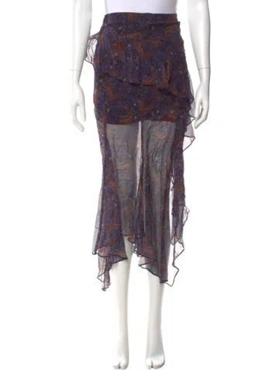 Pre-owned Veronica Beard Silk Midi Length Skirt W/ Tags In Blue