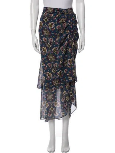 Pre-owned Veronica Beard Silk Midi Length Skirt W/ Tags In Blue